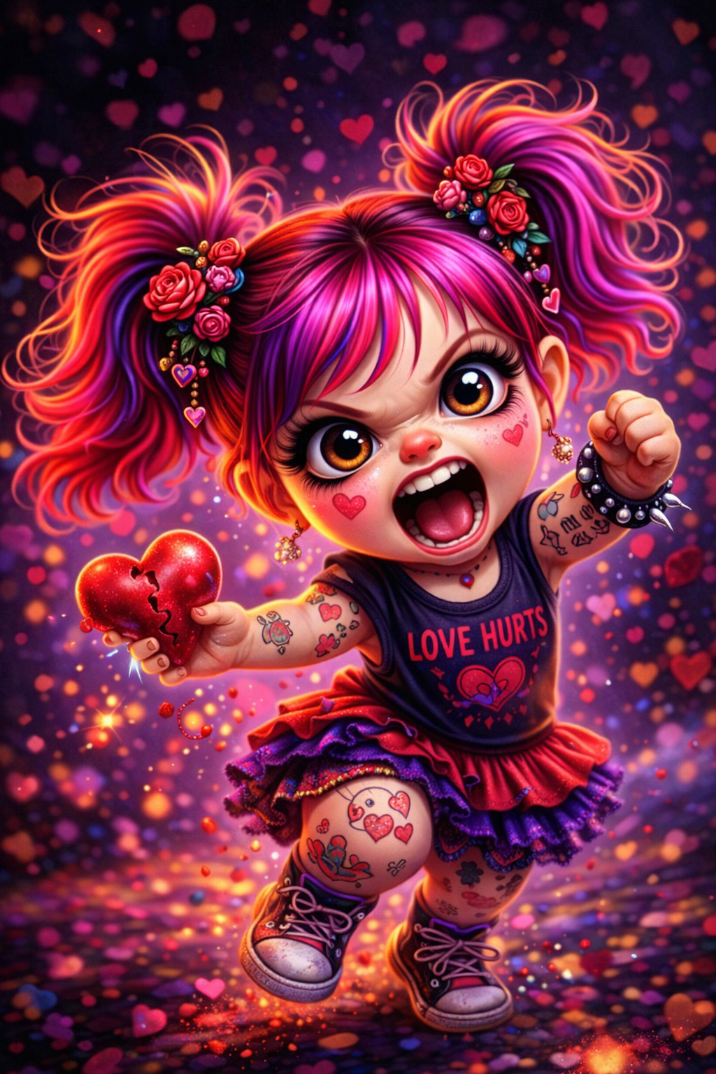 Love Hurts – Dark Cute Pop Surrealism Art Print